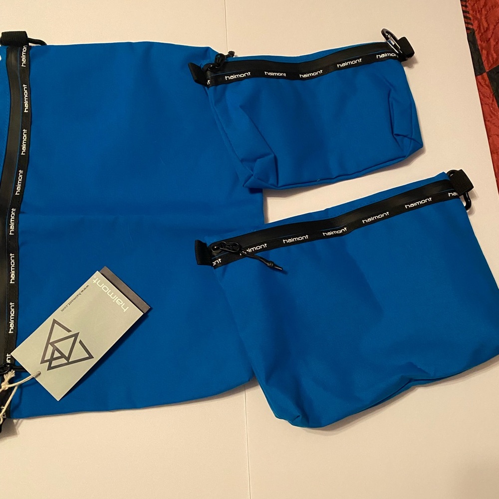 Haimont Royal Blue 3-pc Travel Pouch Set, waterproof, NWT
